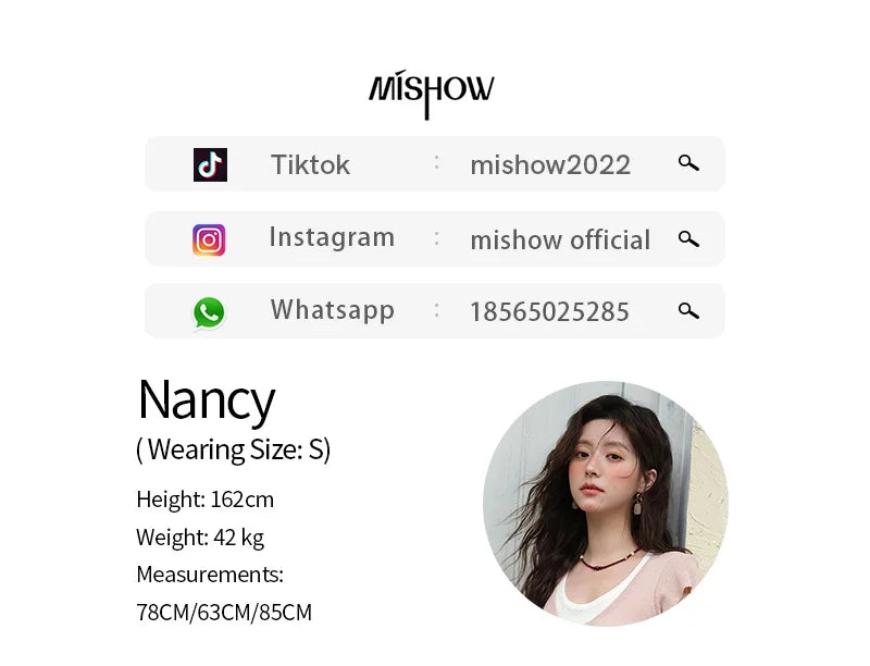 MISHOW Round Neck Patchwork Knitt Sweater for Women 2025 Summer Flying Sleeve Lace Up Versatile Top Female Clothing MXE37Z1278