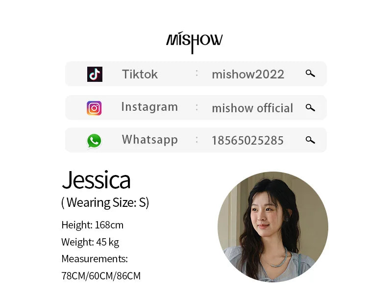 MISHOW Women's Fashion V-neck Blouse Summer 2025 New Splicing Button Commut Ladies Lace Up Casual Short Sleeve Top MXE34X1821