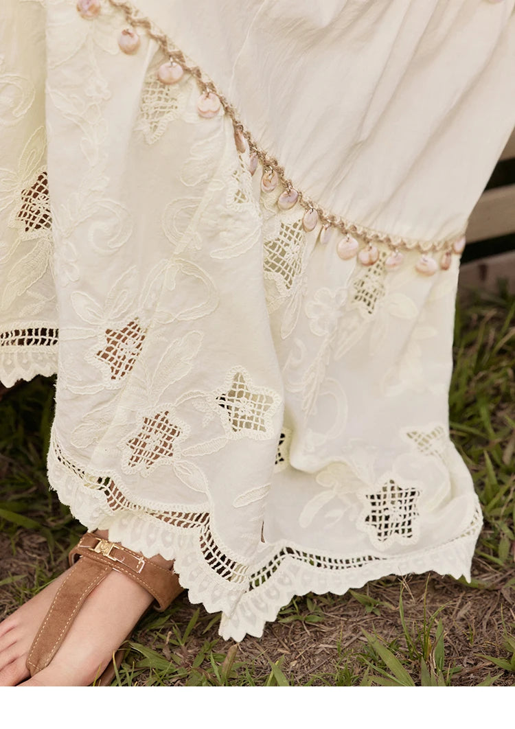 MISHOW Bohemian Summer Camisole Skirt Sets Women 2025 Sleeveless Embroidery Tops Long Skirts Female New Fashion MXE34T0568