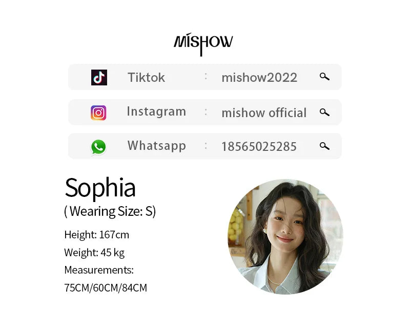 MISHOW Women's Turn-down Collar Button Casual Shirt 2025 Summer New Ladies Wear Edge Splicing Commut Short Sleeve Top MXE39C2363