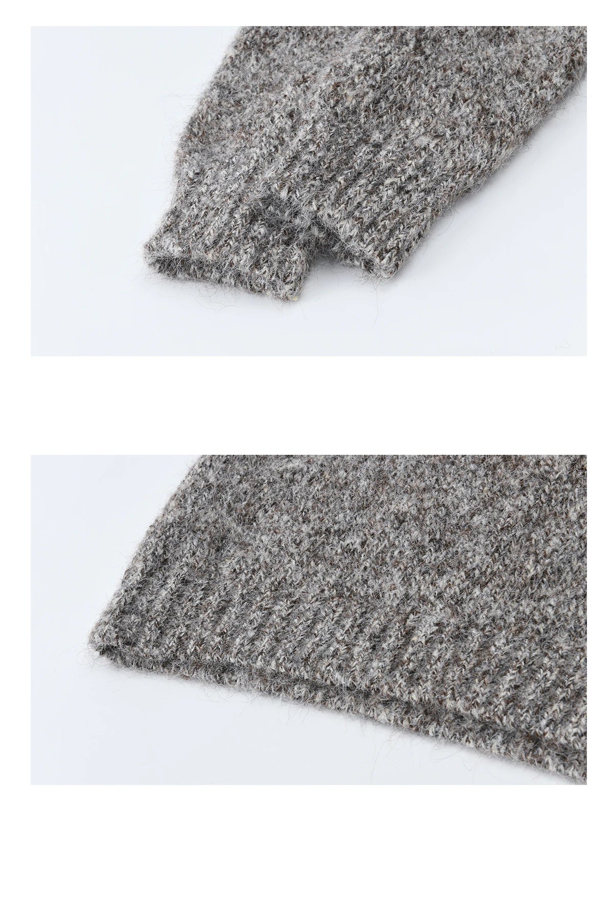 MISHOW Women's Gray Knit Sweater with Neckwear Scarf 2025 Winter Textured Button Decor Loose Warm Pullover Sweater MXE94Z2978