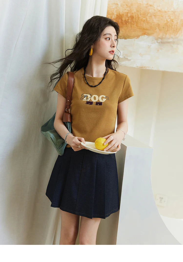 Mishow Cartoon Print Round Neck Tee MXE13T0495