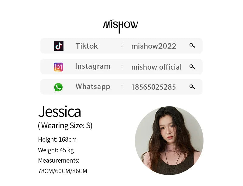 MISHOW Two-piece Suit for Women 2025 Winter Retro Turtleneck Knit Long-sleeved Tops Square Collar Vest Woman Set MXE88T1440