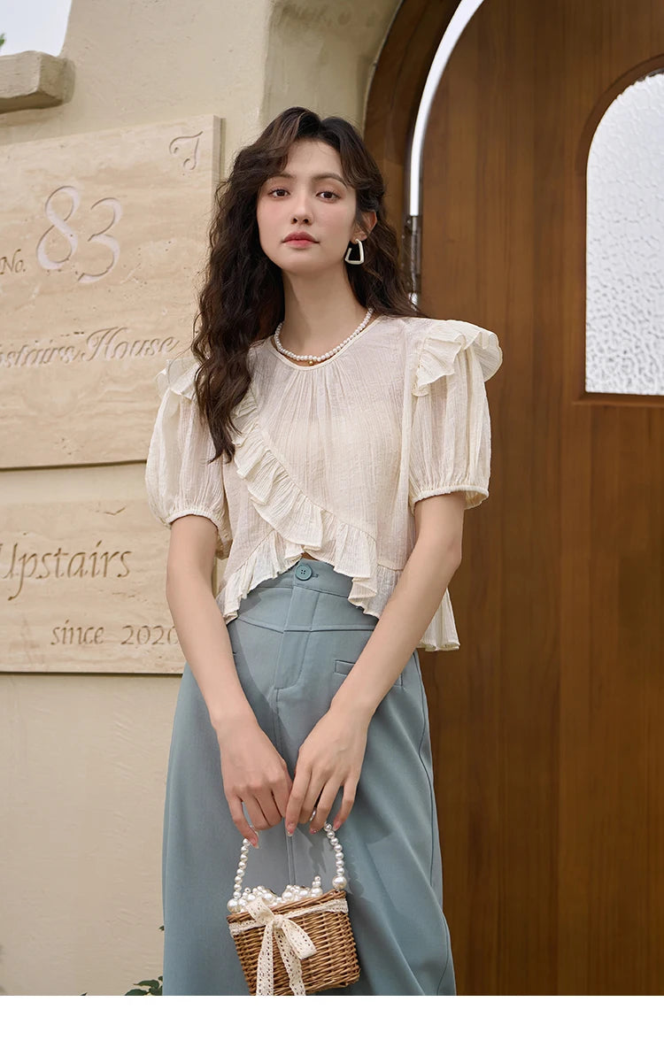 MISHOW Women's Suit Straight Midi Skirt 2025 Summer High Waist Slim Solid Front Fork Female Rear Elastic Waist Skirts MXC15B0026