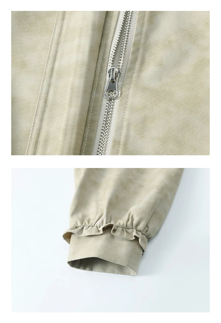 MISHOW Minimalist Short Jacket for Women Spring 2025 Casual Lapel Jacket Zipper Elastic Hem Solid Coats Streetwear MXE13W0715