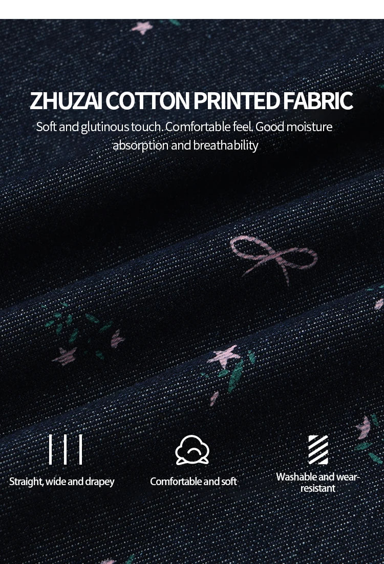 MISHOW Fashion Puff Sleeve Square Neck Blouse for Women 2025 Summer Lace Up Button Print Denim Top Women's Clothing MXE39X1933