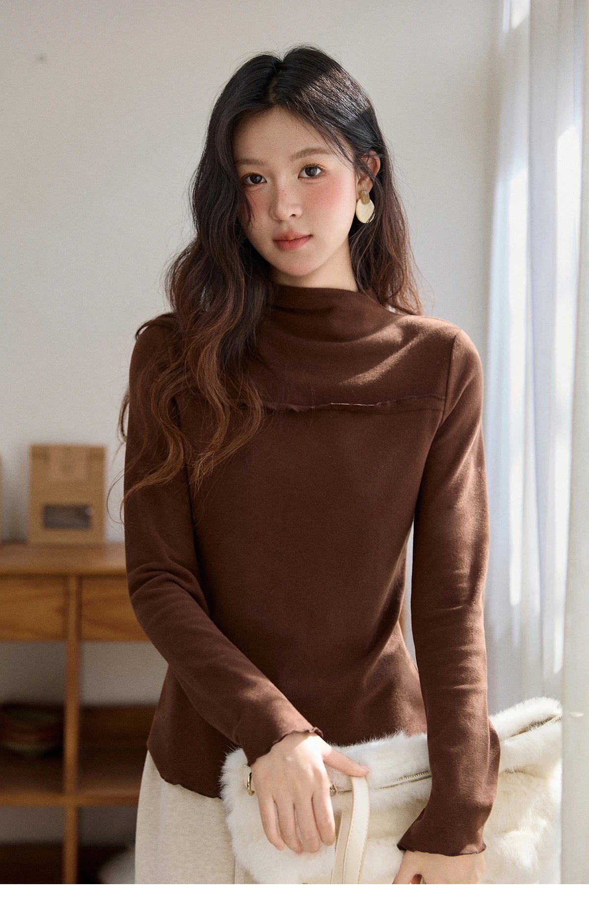 Mishow Multi-Color Thermal Turtleneck Top MXE91Z2784