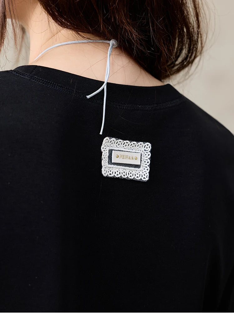 MISHOW Casual Summer T-shirts Women Short Sleeve Round Neck Solid Straight Shoulder Shirt Female Fashion Slimming New MXE31T0532