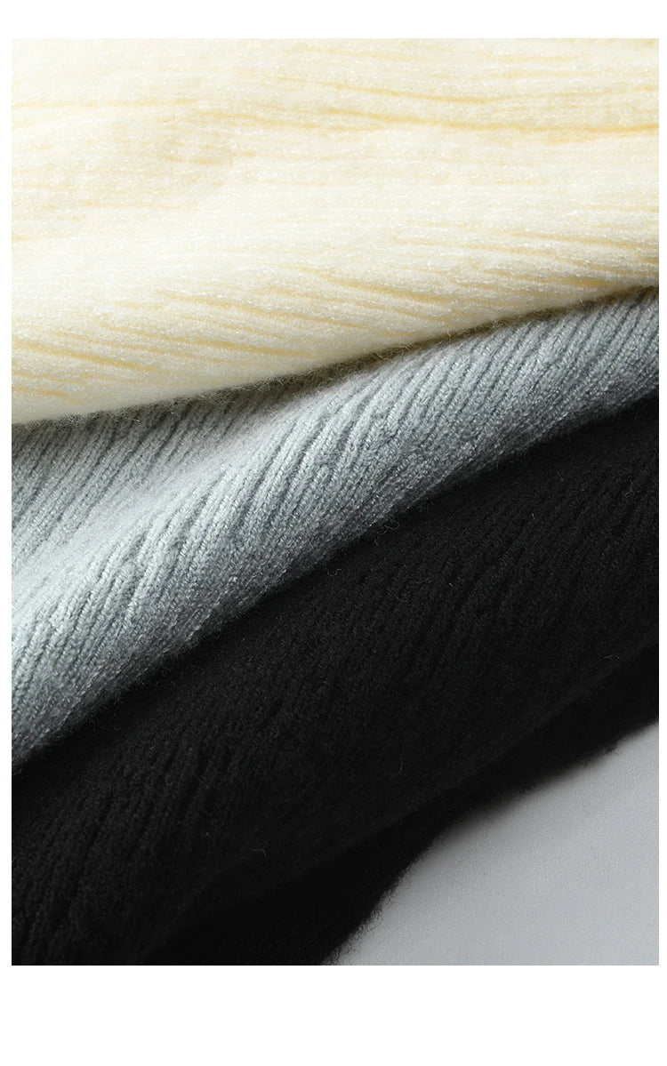 MISHOW Bottom Knitted Sweater Women Ruffled Edge High Collar Long Sleeve 2025 Winter Solid Slim Thin Internal Tops MXD48Z0850