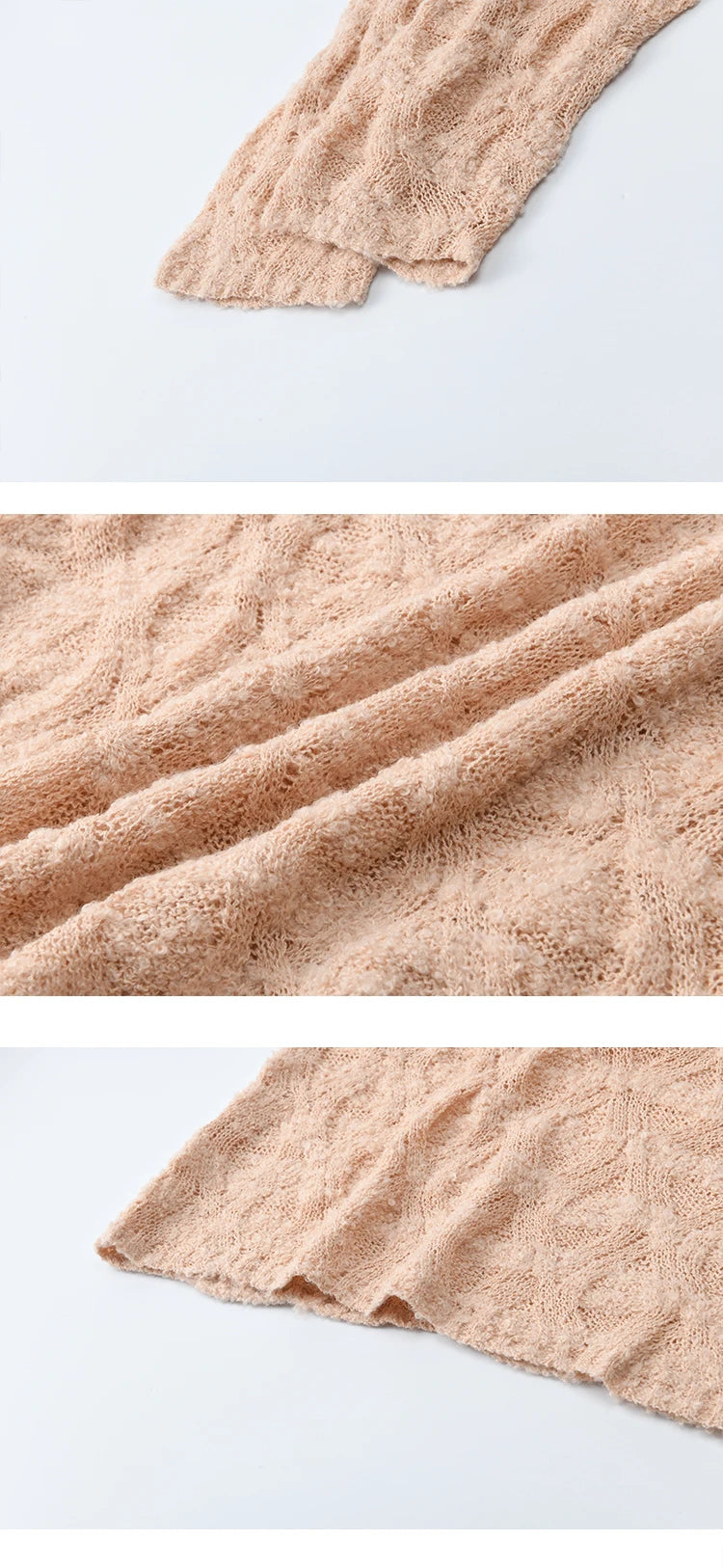 MISHOW Bamboo Loop Yarn Knitted Sweater for Women Autumn 2025 Hollow V-neck Lace Sweater Casual Solid Pullovers Tops MXE43Z1349