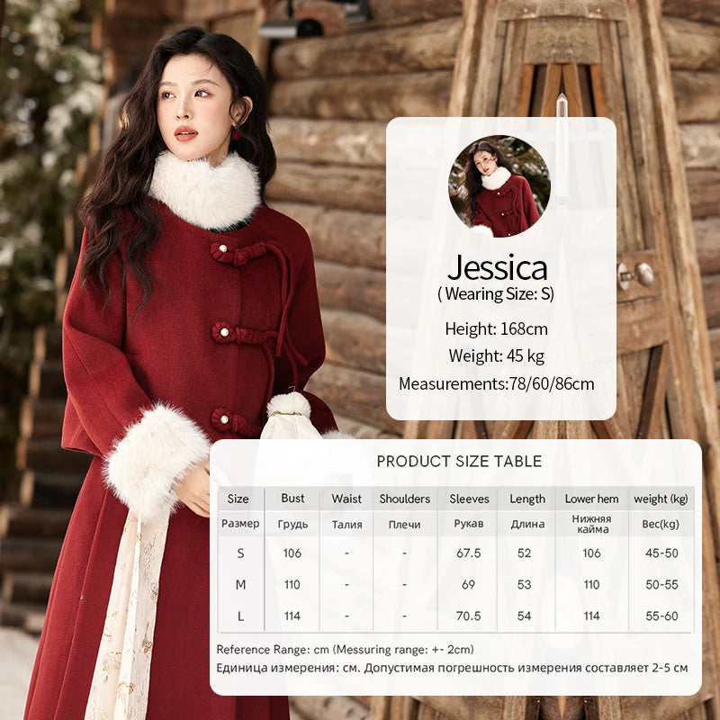 MISHOW Tweed Jacket Midi Skirts Separately Removable Fur Collar Frog Short Coat Cotton Clip A-LINE Pleated Skirt MXD59W0609