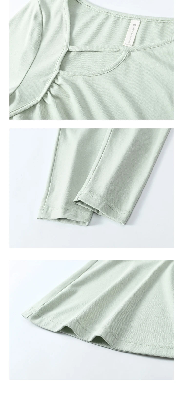 MISHOW Women's Knitted Long Sleeved T-shirt 2025 Spring Outfit Irregular Hollow Neck Tees Slim Solid Color Casual Top MXE13Z1116