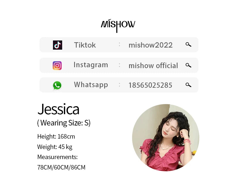 MISHOW Women's 100 Cotton Stringy Selvedge V-Neck Waist Dress 2024 Summer French Symmetric Pocket Mid Length Dresses MXD29L1934