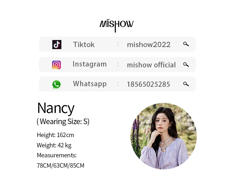 MISHOW Iris Chiffon Dress for Women Spring 2025 Waist Slim Black Fungus Edge Straps Dresses Purple Floral Fairy Dress MXE13L2095