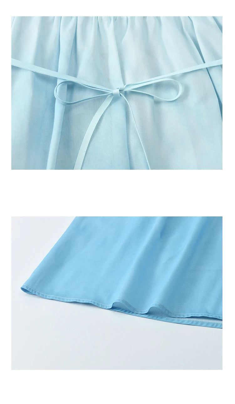 MISHOW Female Fashion Gradient Strap Dress 2025 Summer Sleeveless Black Fungal Edge Sashes Women's Vacation Dresses MXE34L2242