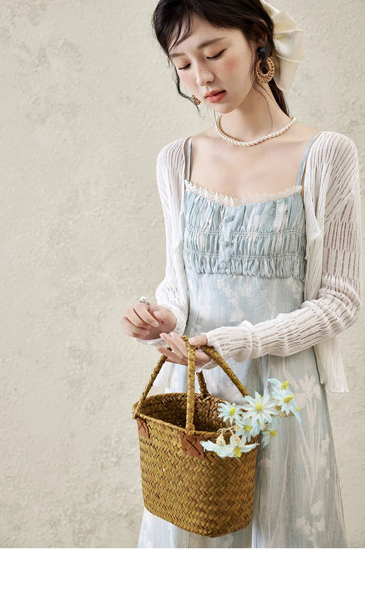 MISHOW Print Spring Summer Suspender Dress Women 2025 Square Collar Sleeveless Korean Dresses Lady New Fashion Slim MXE16L2127