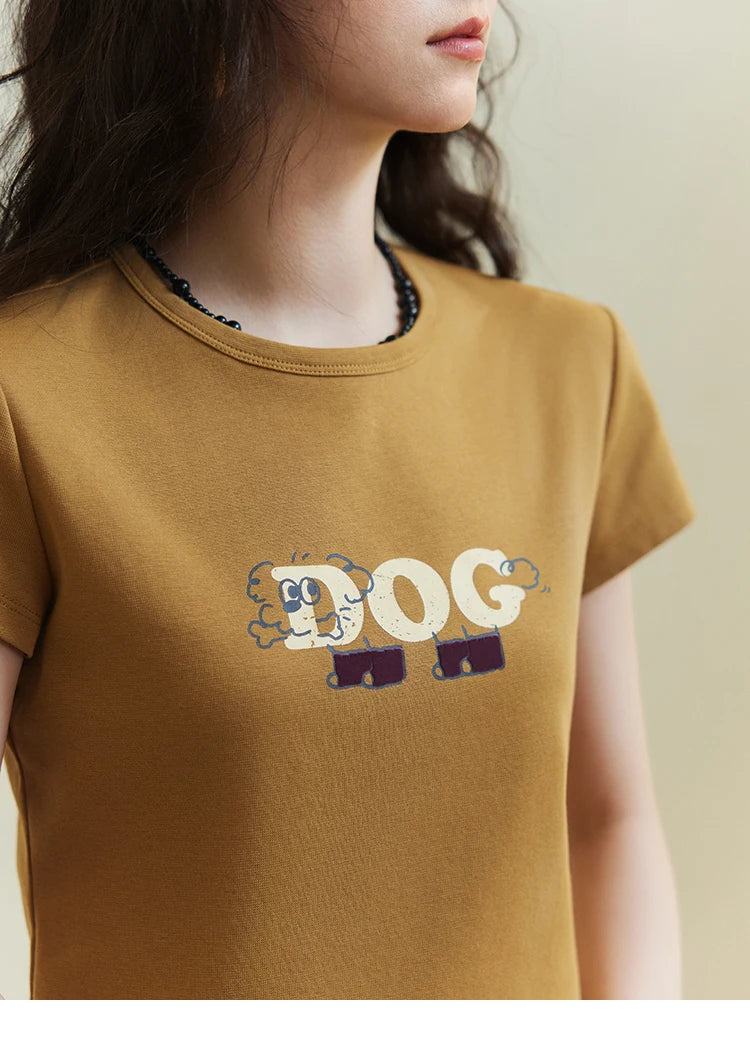 Mishow Cartoon Print Round Neck Tee MXE13T0495