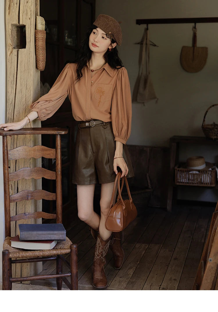 MISHOW High Waist Loose Casual Short Pants for Women Spring Autumn 2024 Versatile Slim Solid Straight Leg Shorts MXD41K0721