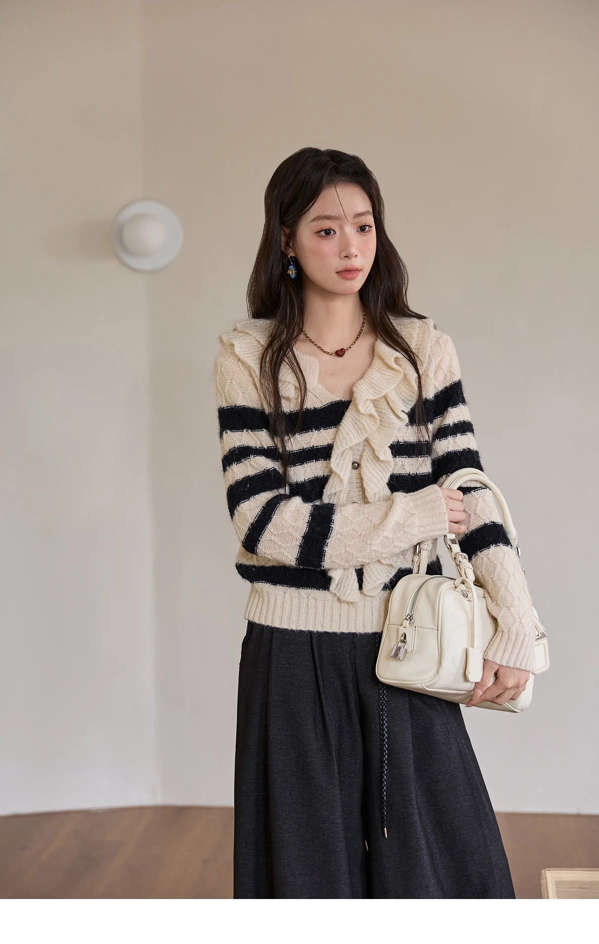 MISHOW Women's Trousers 2025 Autumn Winter Lace-up Gray Wide-leg Pants High Waist Slim Commuting Casual Pants Women MXE51K1106