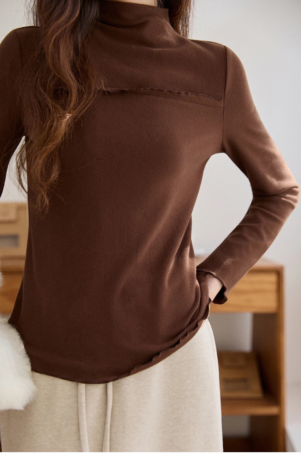 Mishow Multi-Color Thermal Turtleneck Top MXE91Z2784