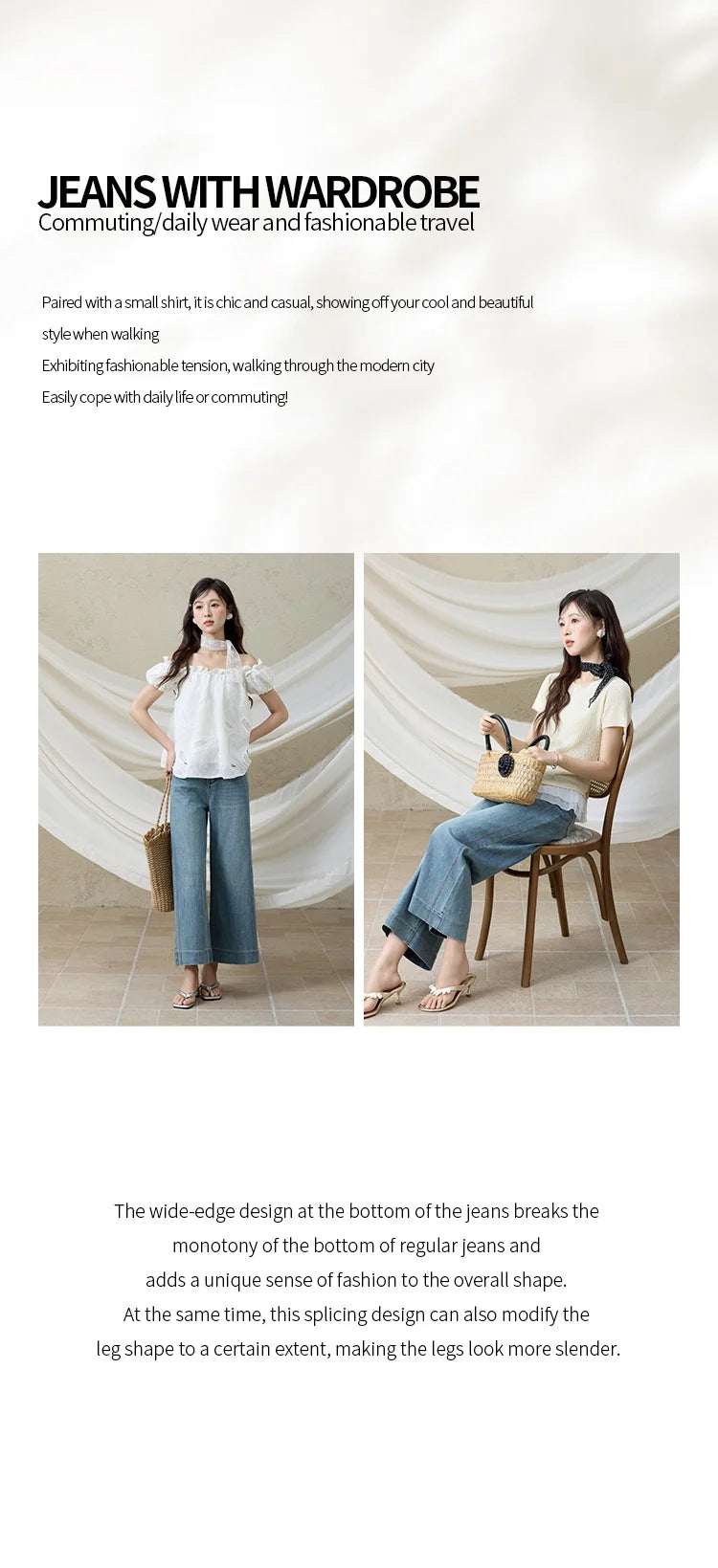 MISHOW Versatile Summer New Long Jeans Women 2025 Slimming High Waist Ankle-Length Wide Leg Pants Female Retro Thin MXE32K0919