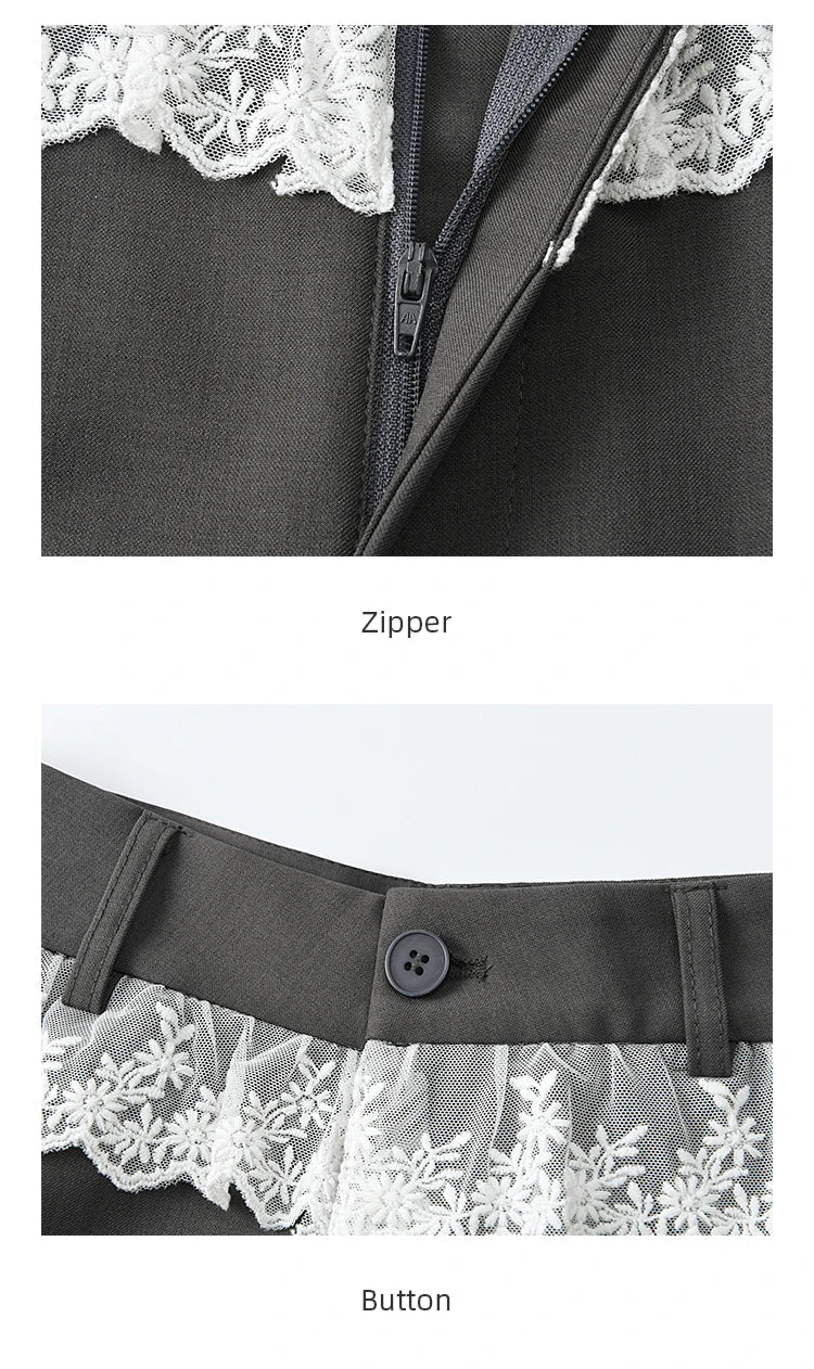 MISHOW Gray Suitable Pant Women 2025 Summer High Waist Retro Long Wide Leg Pants Woman Fashion Office Lady Trousers MXE32K0921