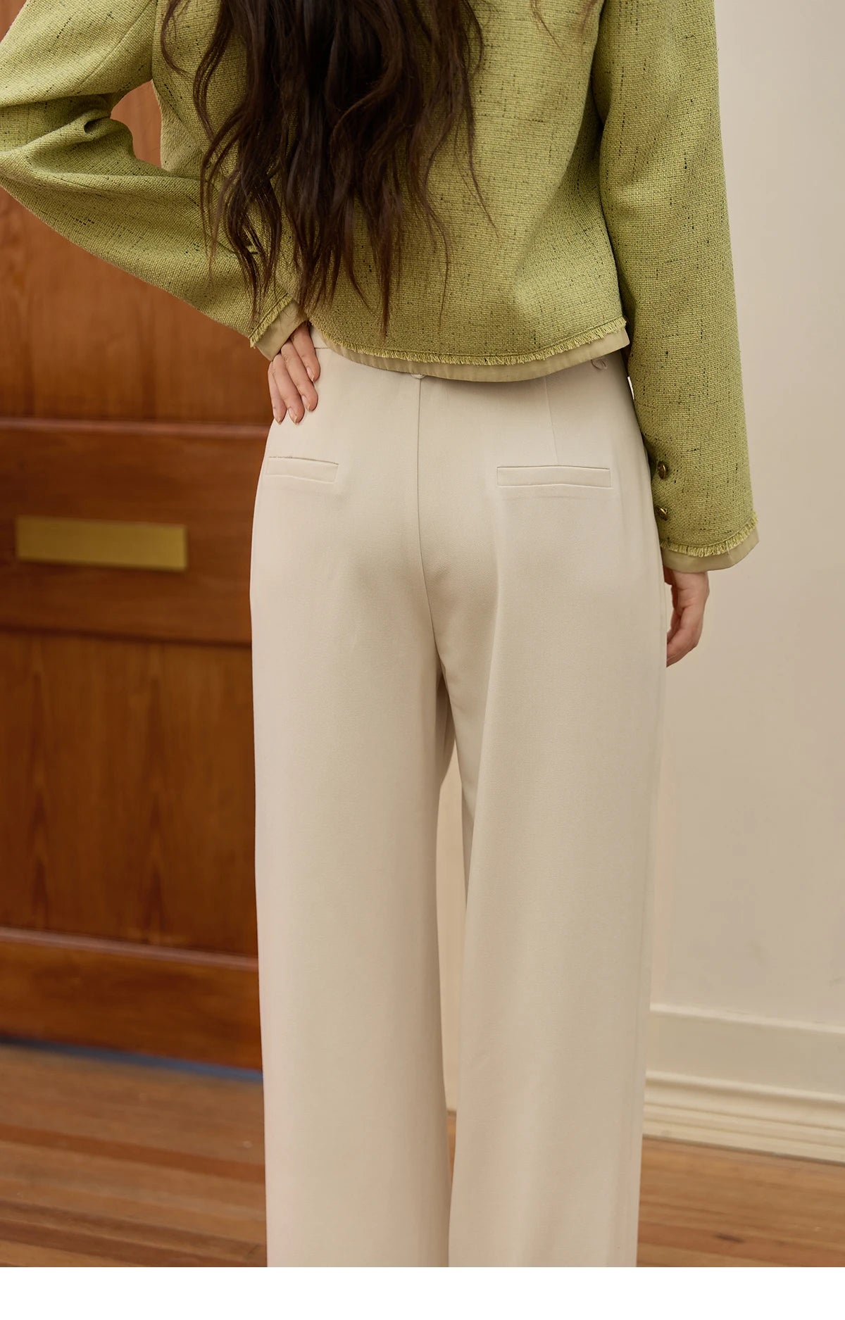 MISHOW Apricot Gray Wide Leg Pants for Women Autumn 2025 Korean High Waist Trousers Slim Versatile Pants Office Lady MXE41K1013