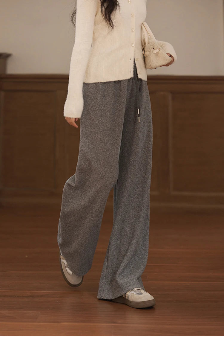 MISHOW Wide Legged Pants Women's Casual Versatile Long Pants 2025 Fall Winter New Korean High-waist Thin Pants MXD34K0824