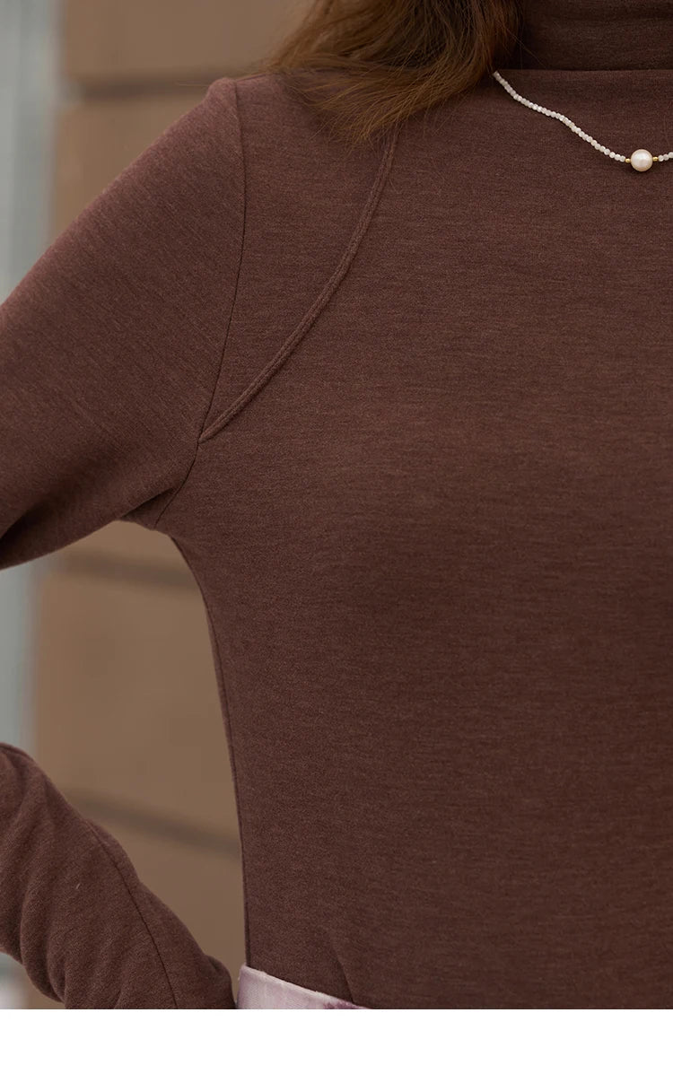 MISHOW Mock Neck Bottoming Shirt Long Sleeve Inner Tops for Women 2023 Autumn Winter New Fashion Warm Slim T-shirt MXC58Z0290