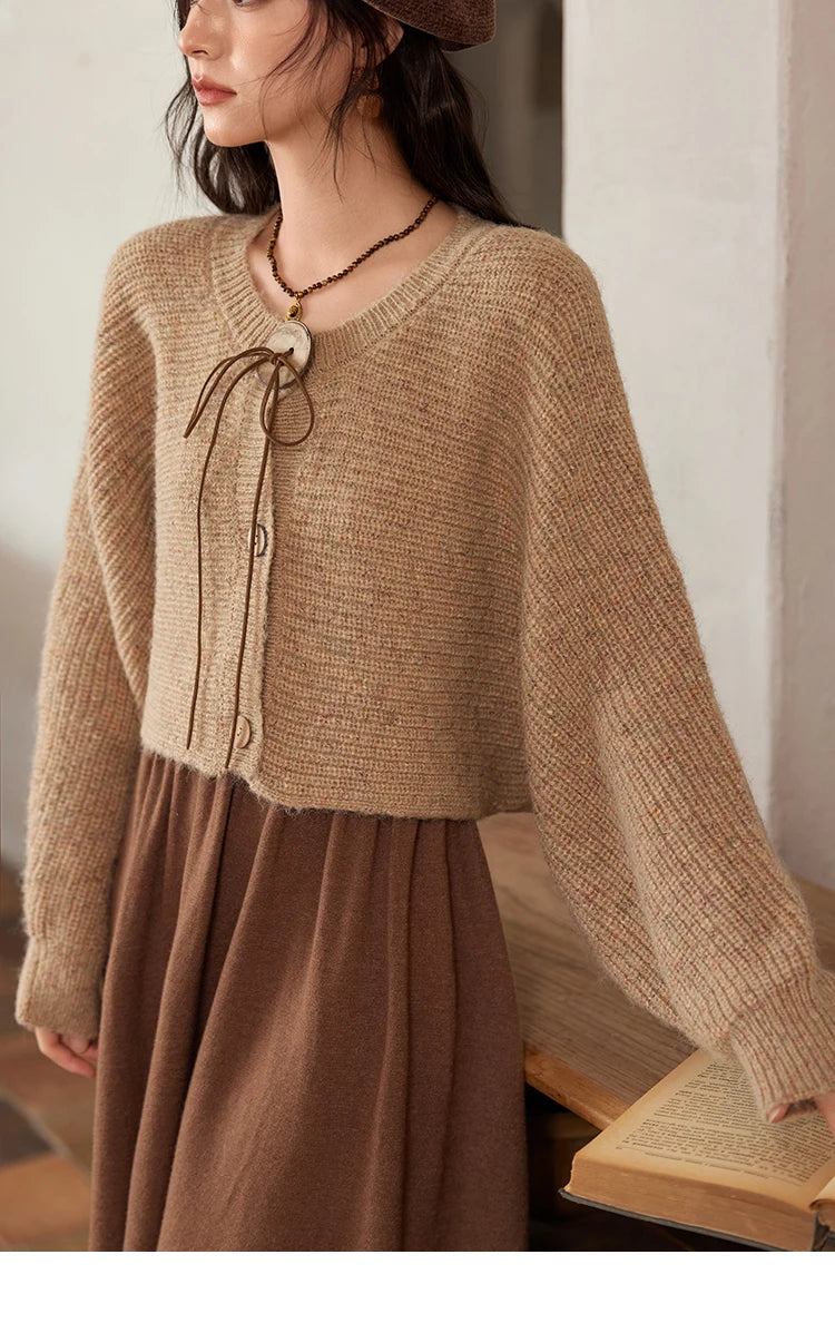 Mishow Vintage Knitted Cardigan & Strap Dress Set MXD36L2059