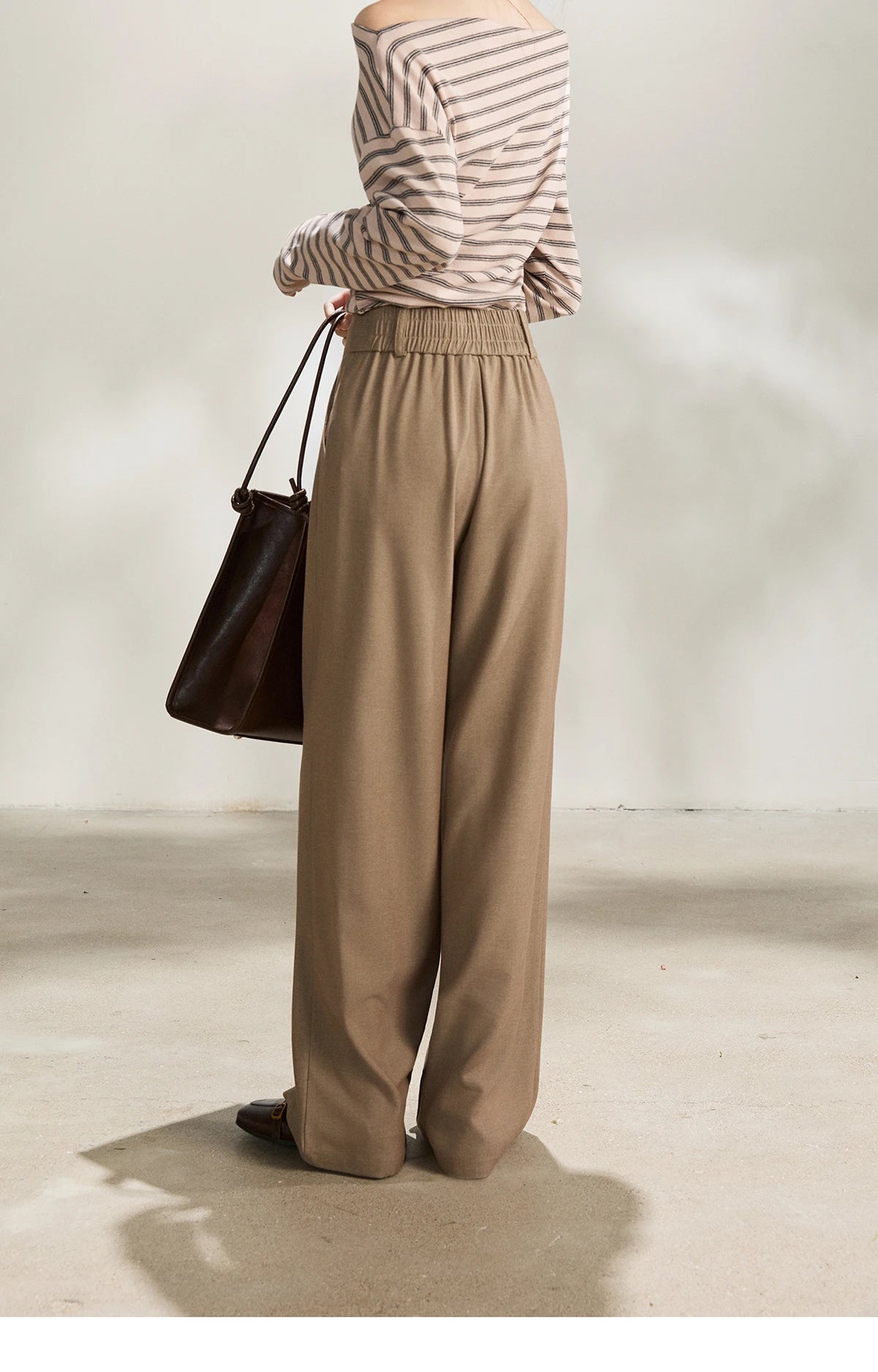 MISHOW Women's Camel Wide Leg Pants 2026 Spring High Waist Pleated Pants Office Lady Versatile Loose Casual Trousers MXF108K1007