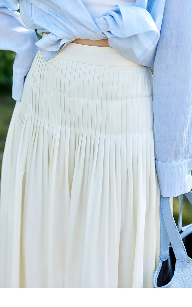 MISHOW Casual Versatile Skirt Women 2025 Spring Solid New A-line Slim Long Skirts Female Fashion High Waist Clothing MXE12B0663