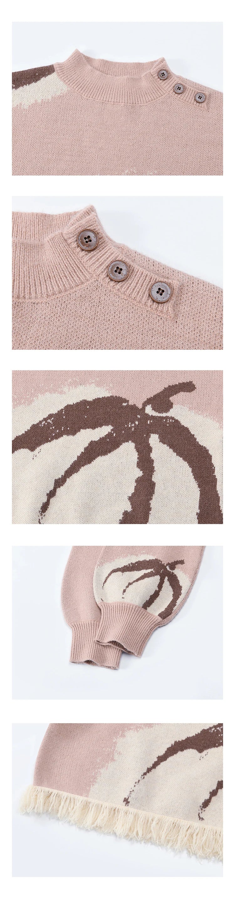 MISHOW Tassel Knitted Sweater Women Fashion Half High Neck Pullover Sweater 2024 Autumn Winter Premium Casual Top MXD43Z0680