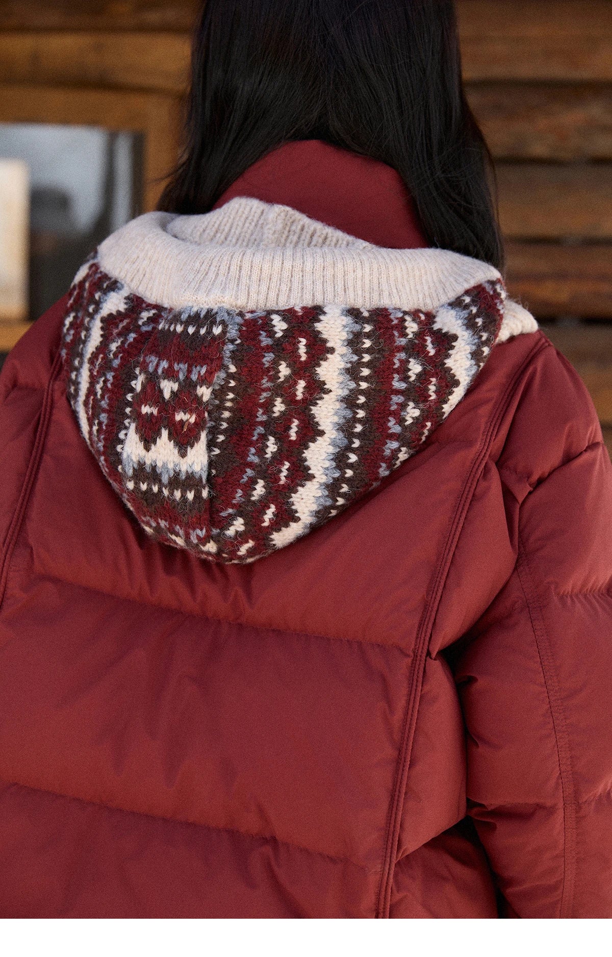 MISHOW Christmas Down Jacket with Jacquard Hat Winter 2025 90% White Duck Down Warm Coats Stand Neck Solid Down Coat MXE90Y0086