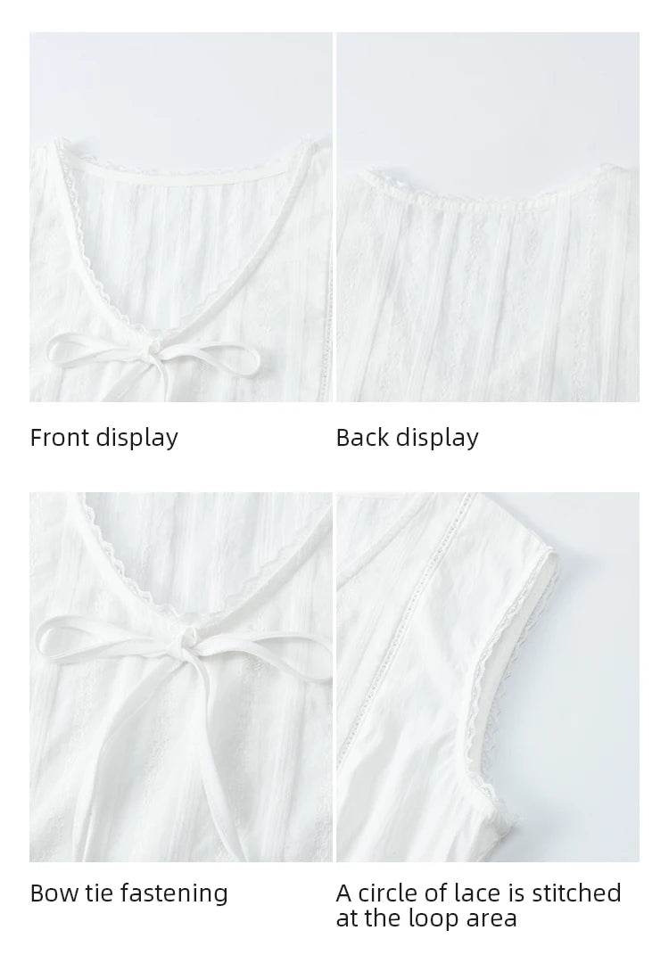 MISHOW Versatile Summer Vest Women 2025 New Solid V-neck Lace Cake Hem Sleeveless Vests Female Fashion Straight Tops MXE31X1779