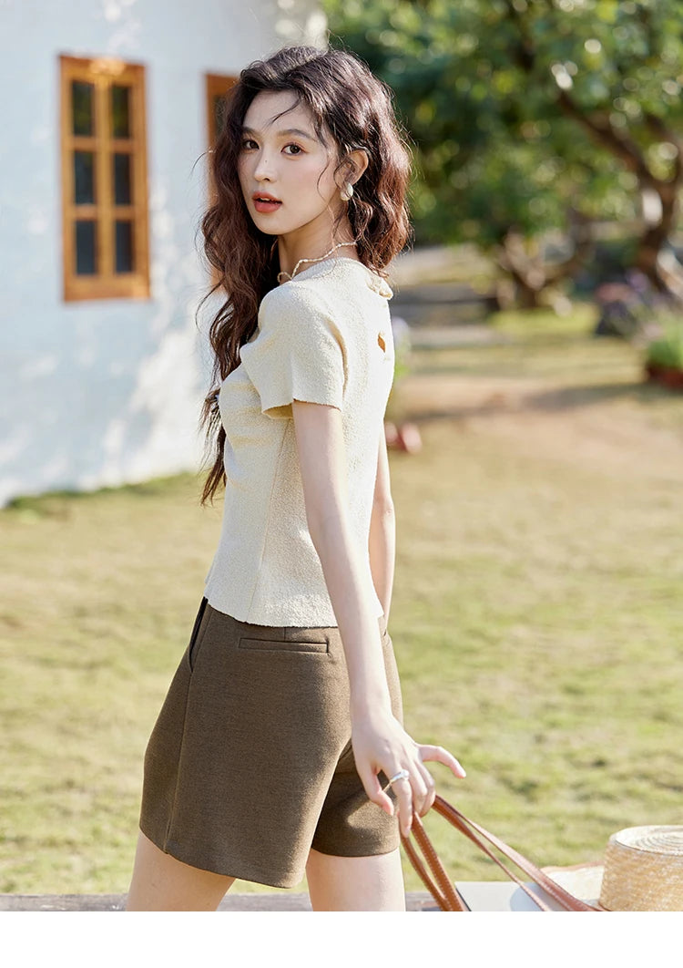 MISHOW Casual Spring Summer Shorts Women 2025 A-line High Waist Slim Short Pants Female Fashion Office Lady Clothes MXD47K0772
