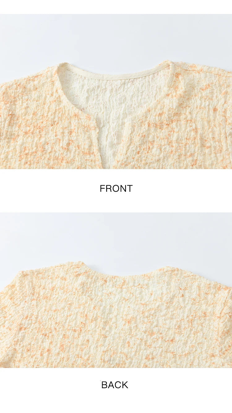 MISHOW Print Casual Summer T-shirts Women 2025 New Short Sleeve V-neck Thin Knitted Shirt Female Fashion Breathable MXE31Z1234