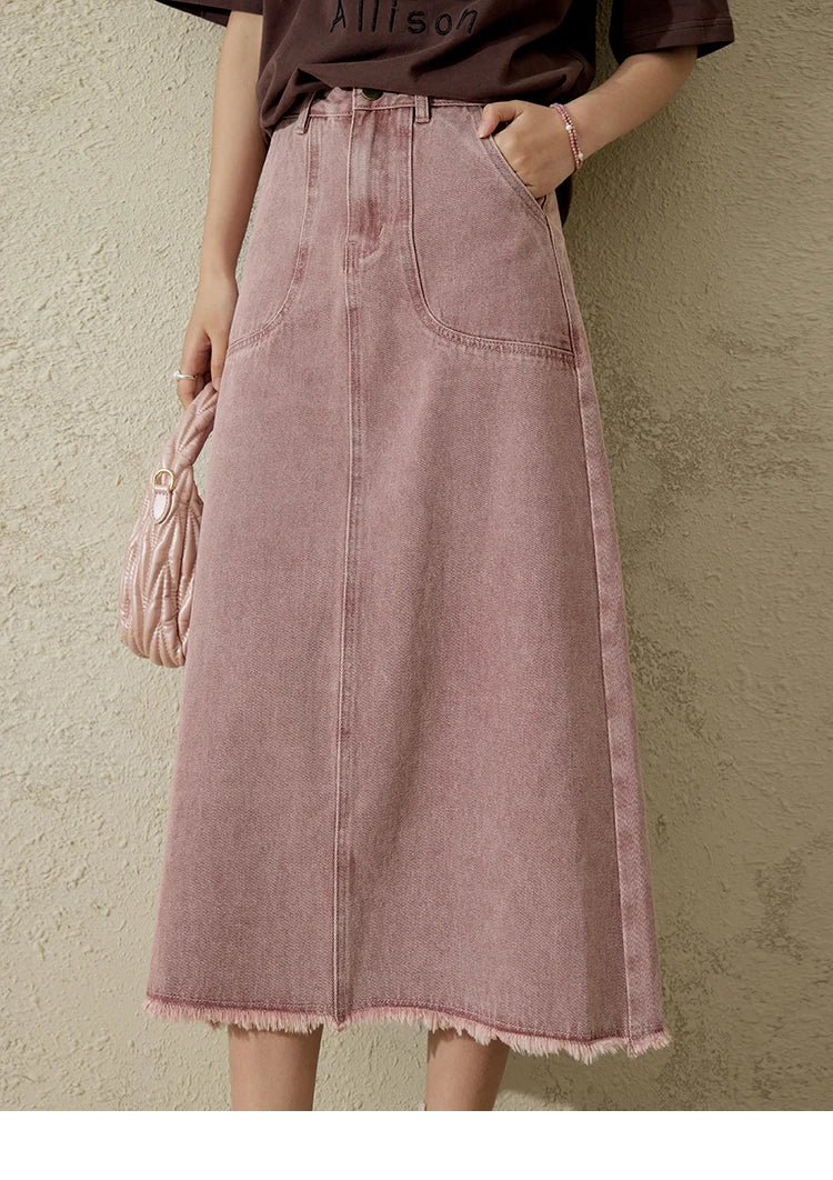 MISHOW Casual Spring Summer Skirt Women New 2025 Solid High Waist Slim Denim Skirts Female Fashion Straight Clothing MXD44B0506