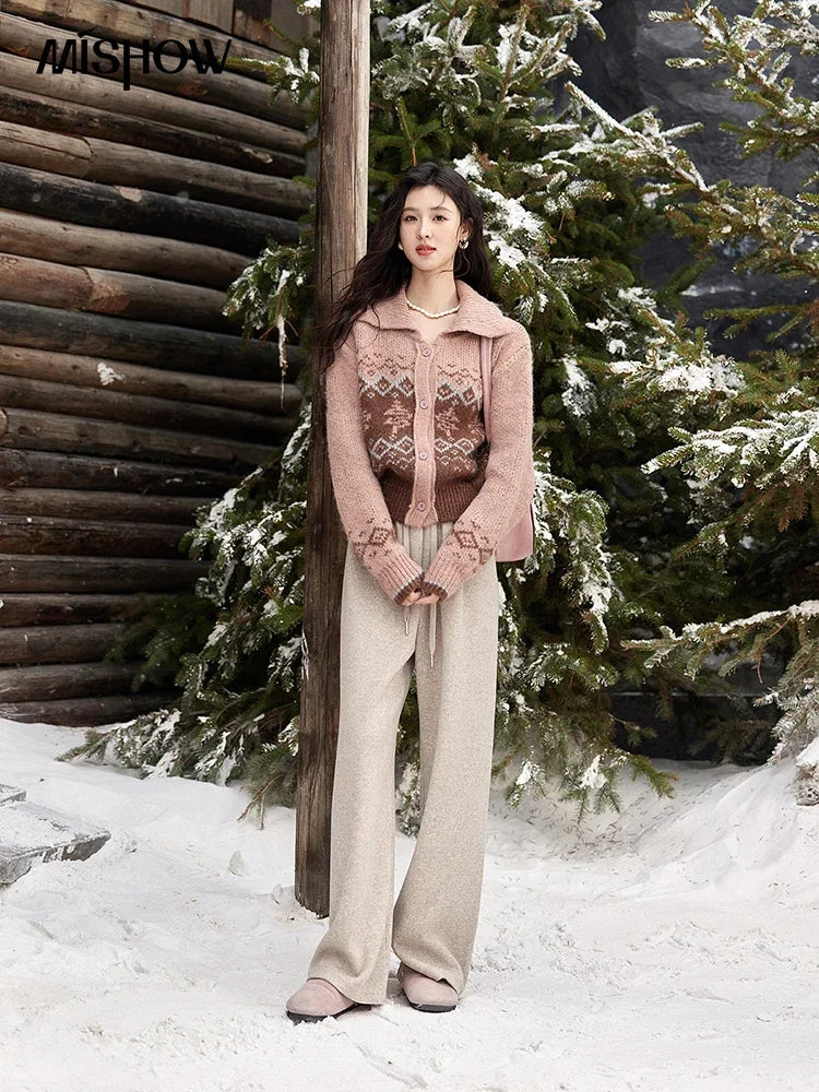 MISHOW Wide Legged Pants Women's Casual Versatile Long Pants 2025 Fall Winter New Korean High-waist Thin Pants MXD34K0824