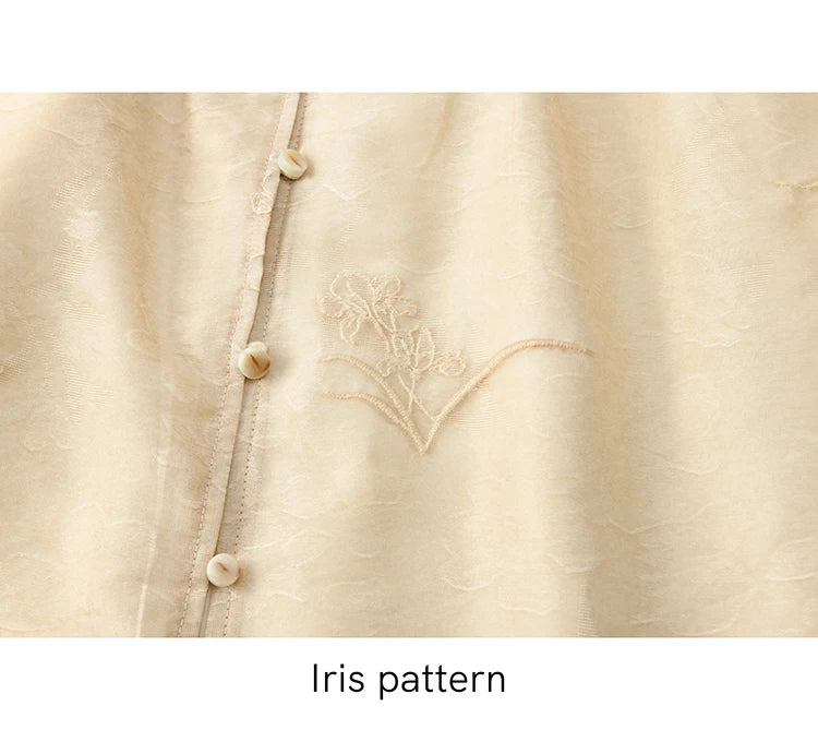 MISHOW Iris Embroidery Blouse Elastic Waist Skirt Set for Women Spring Summer 2025 Jacquard Commuting Slim Two Pieces MXE13T0454