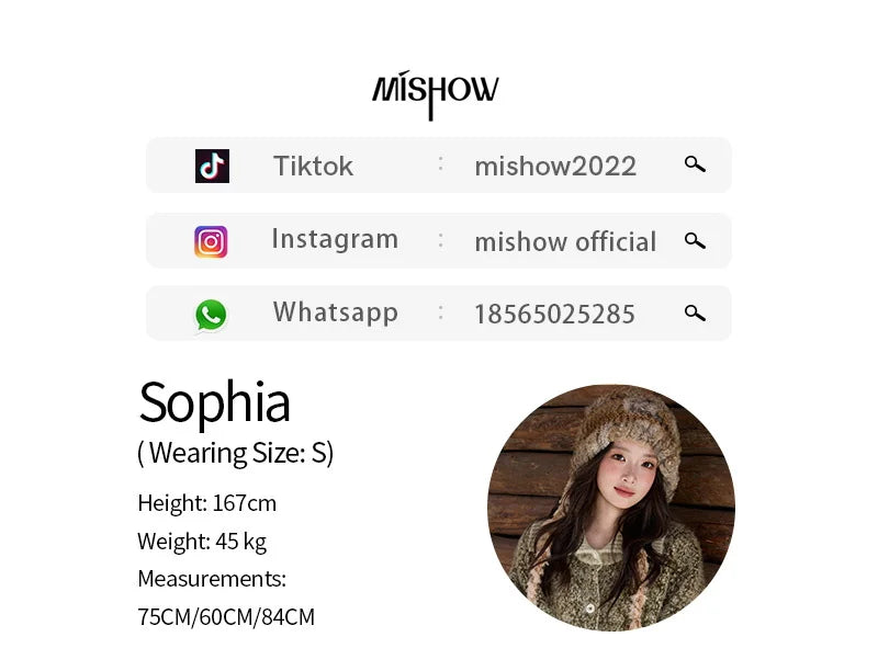 MISHOW Women's Green Retro Mottled Sweater Winter 2025 Casual Stand-up Collar Batwing Sleeves Knitted Cardigan tops MXE90Z2787