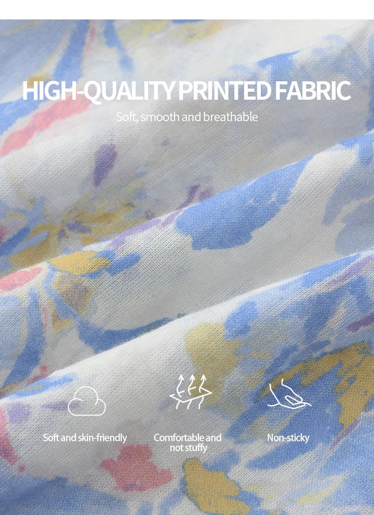 MISHOW Fashion Square Neck Puff Sleeve Blouse for Women 2025 Summer New French Sweet Loose Print Top Ladies Clothing MXE39X1937