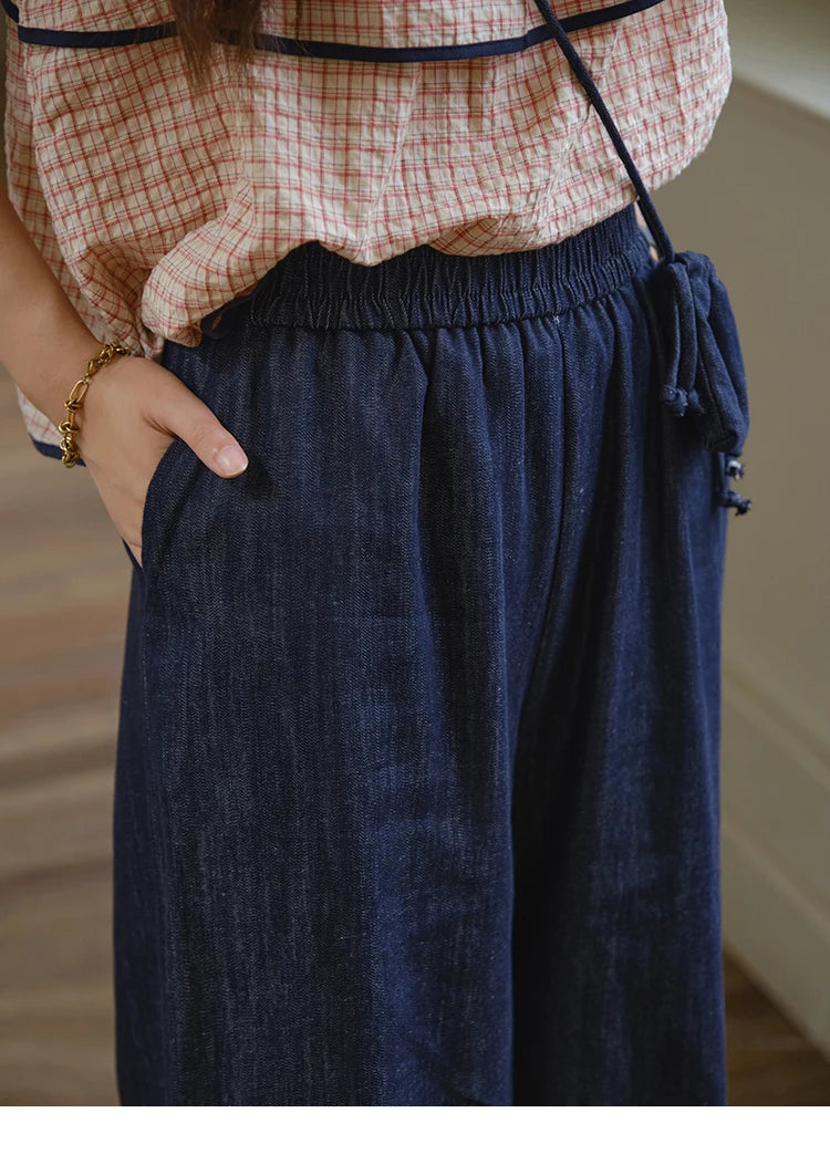 MISHOW Two-Piece Ladies Set Square Neck Ruffles Plaid Blouse High Waist Slim Wide Leg Casual Pants Set 2025 Summer MXE36T0636