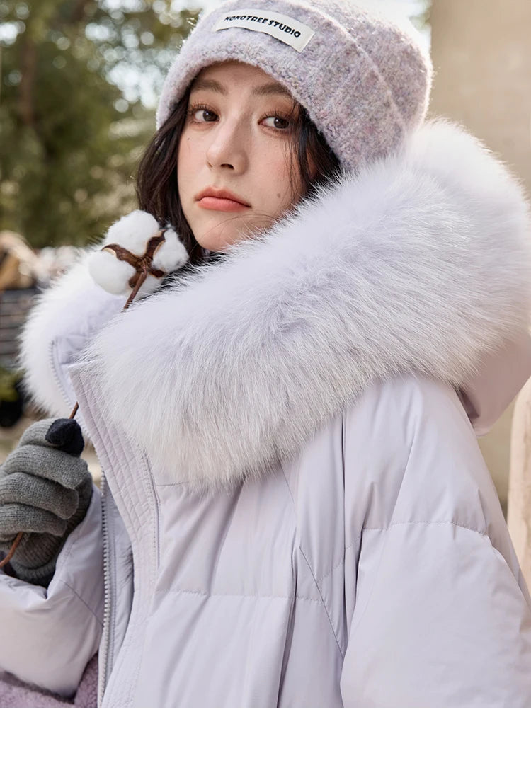 MISHOW Thickened Down Jacket Women's Hooded Zipper Long Sleeved 2024 Winter Korean Basic Warm Sweet Cotton Jacket Top MXD36Y0051