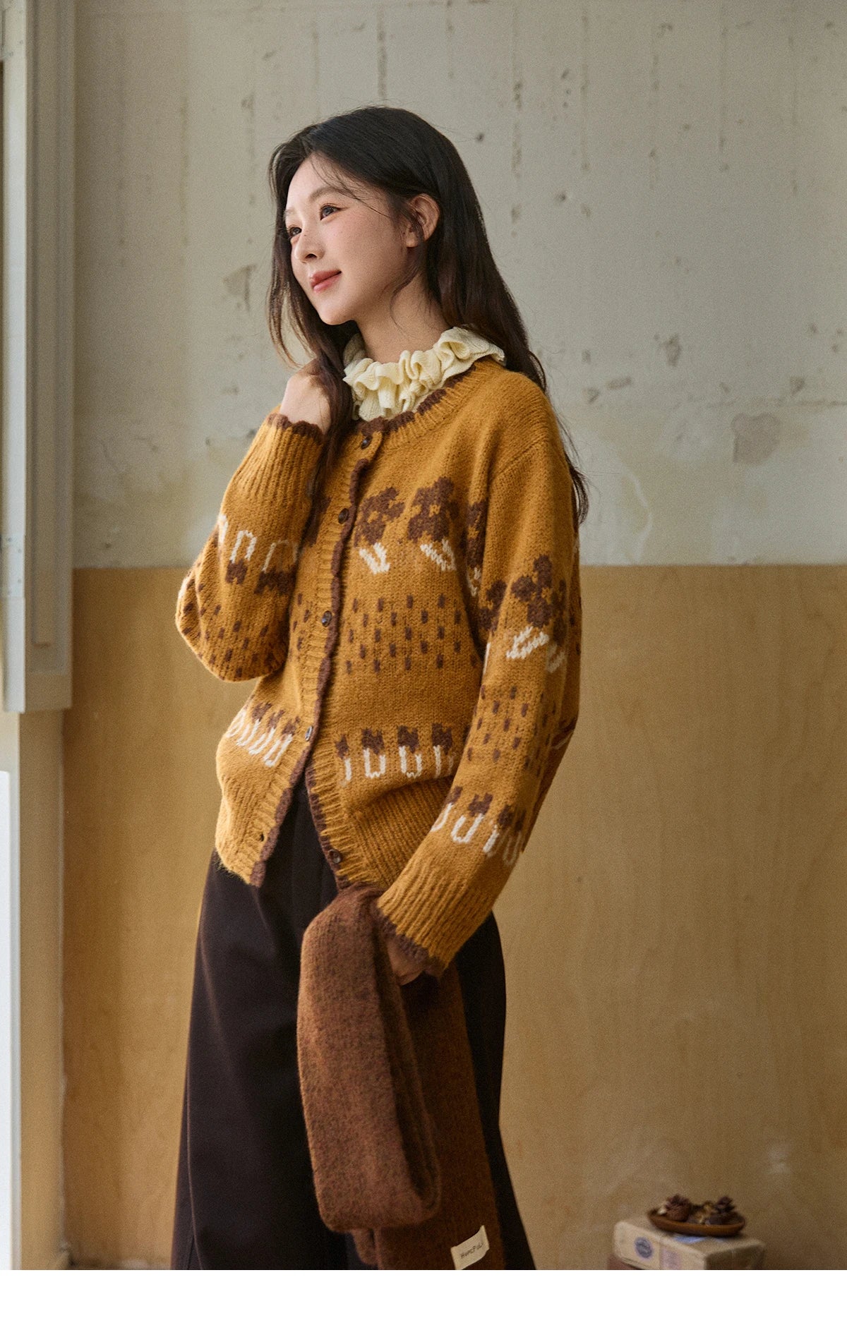 MISHOW Winter 2025 Turtleneck Knit Pullover for Women Thick Warm Fuzzy Cardigan Coat Outerwear Chic Streetwear MXE87Z2699