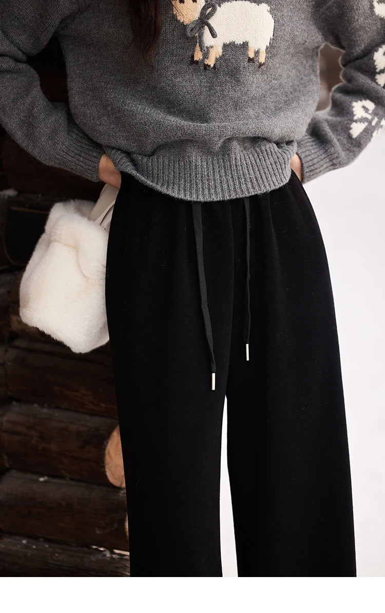 MISHOW Wide Legged Pants Women's Casual Versatile Long Pants 2025 Fall Winter New Korean High-waist Thin Pants MXD34K0824