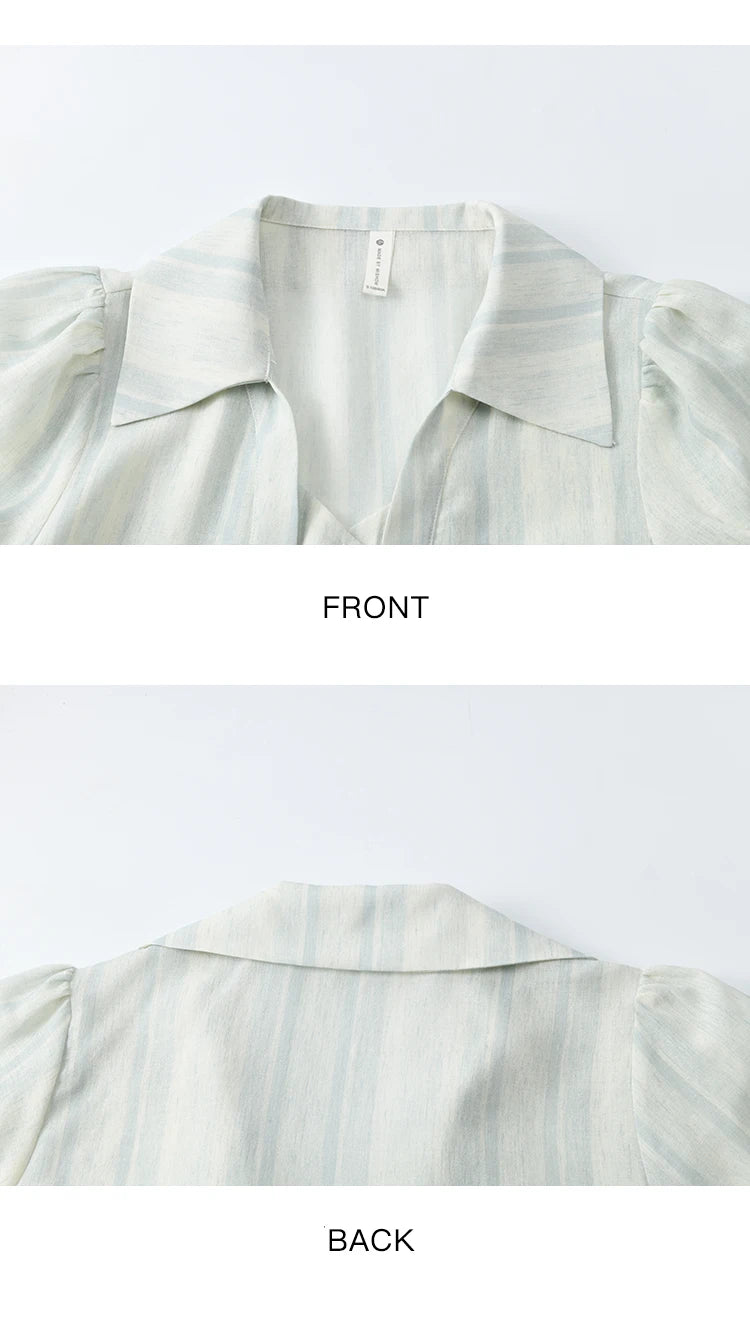 MISHOW French Summer Blouses Women New 2025 Solid Short Sleeve Turn-down Collar Slimming Shirts Female Straight Thin MXE33C0782