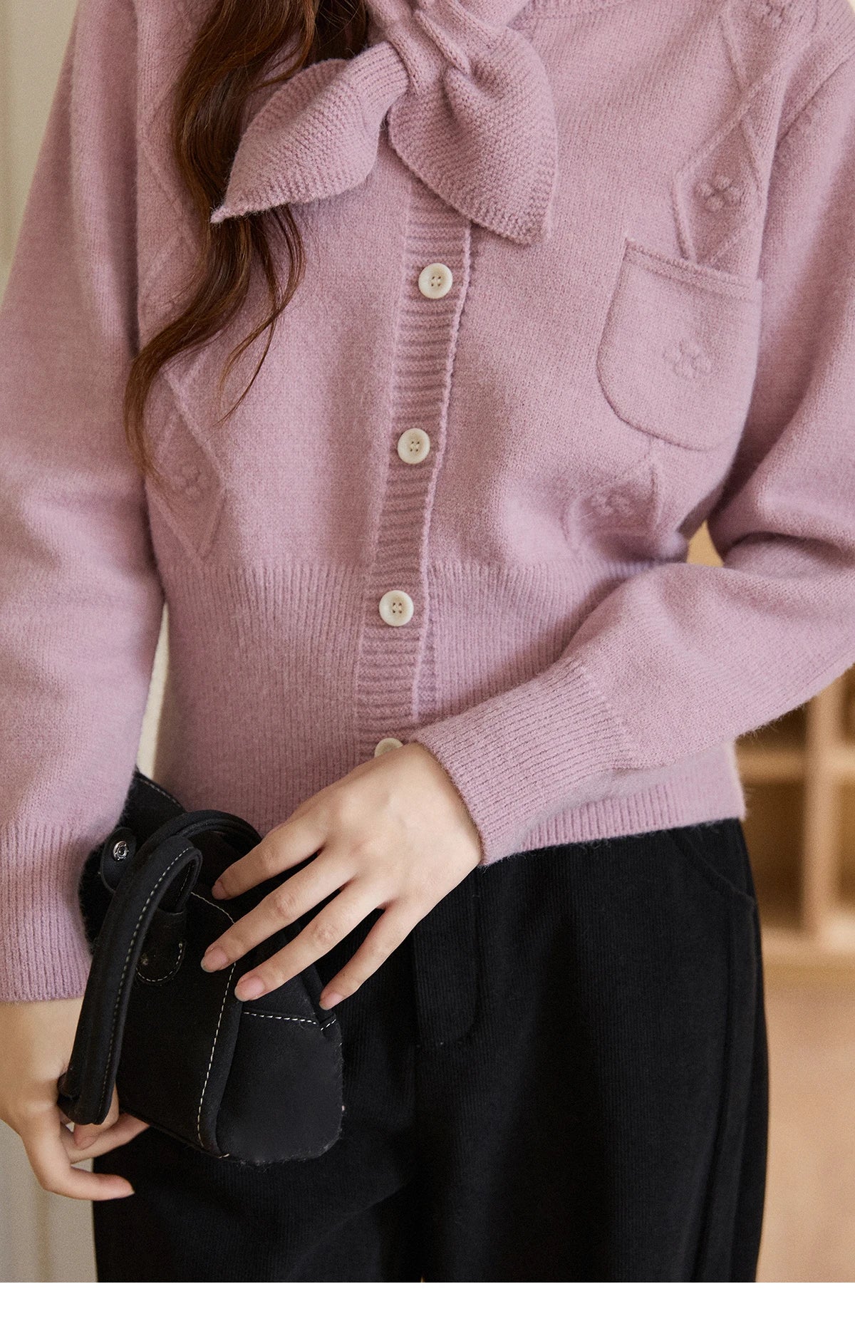 MISHOW Detachable Scarf Sweater for Women 2025 Autumn Winter Taro Purple Casual Warm Tops Soft Thick Knitted Sweater MXE91Z2825