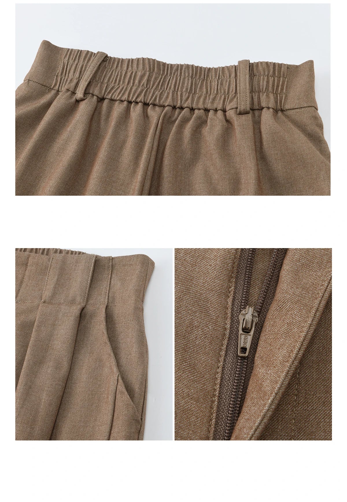 MISHOW Women's Camel Wide Leg Pants 2026 Spring High Waist Pleated Pants Office Lady Versatile Loose Casual Trousers MXF108K1007