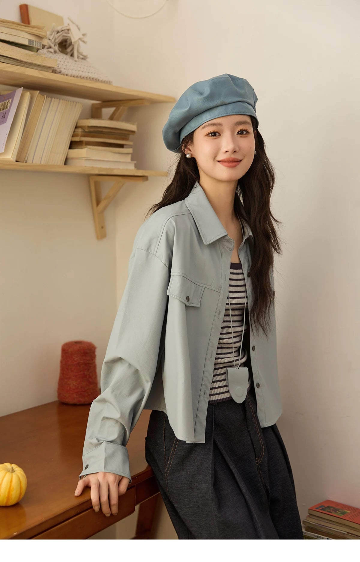 MISHOW Women's Two-Piece Set 2025 Autumn Vintage Striped Vest Solid Turn Down Collar Jacket Commute with Pendant Sets MXE45T1396